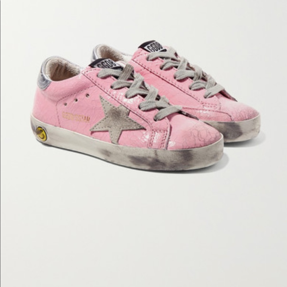 Golden goose kids pink distressed cracked size 21